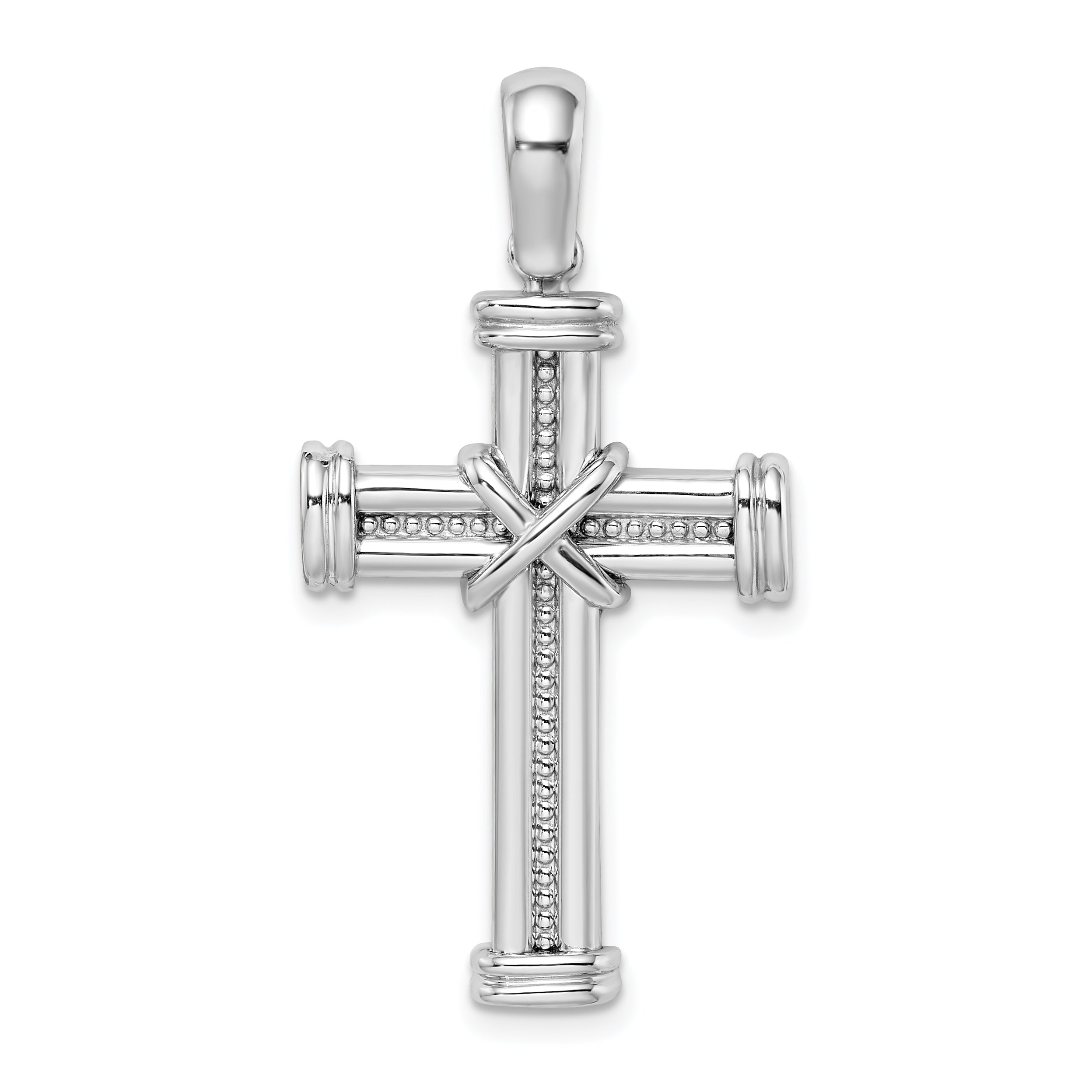 14k White Gold w/ X In Center Of Cross Charm Main image