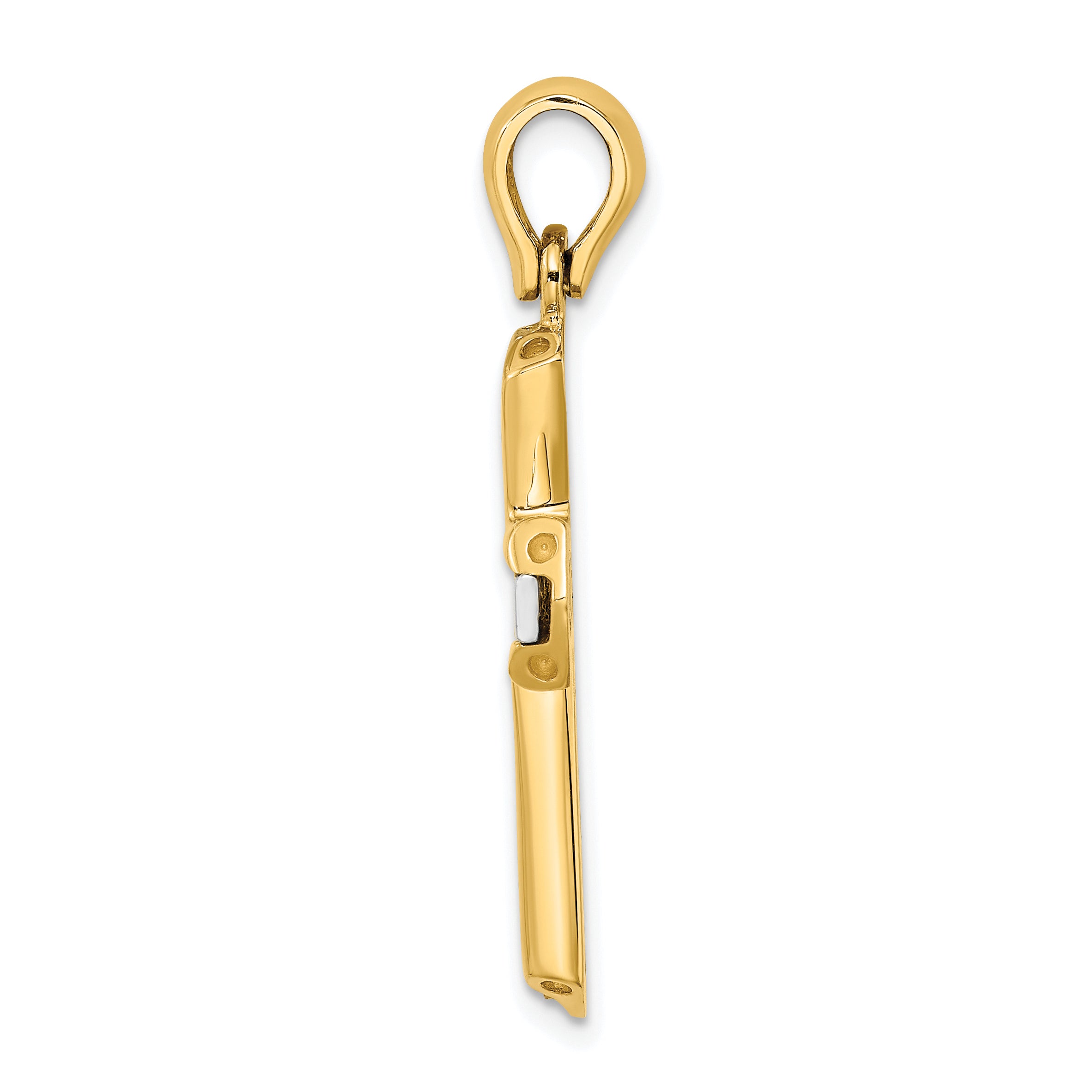 14K Two-tone Polished Cross Charm Secondary image