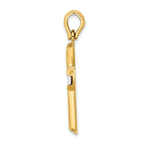 14K Two-tone Polished Cross Charm