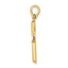 14K Two-tone Polished Cross Charm