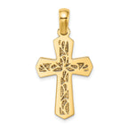 14K Two-tone Polished Cross Charm