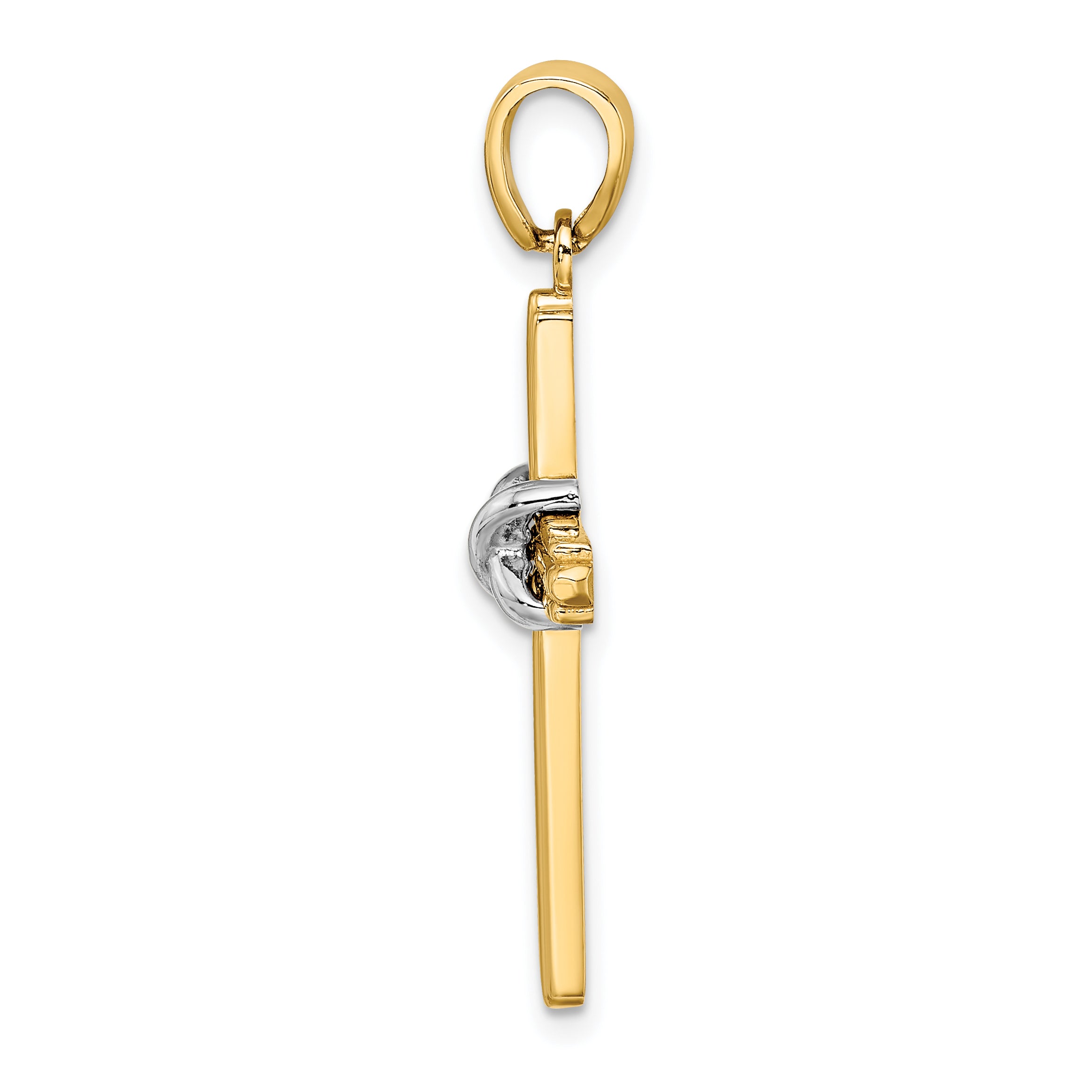 14K Two-tone X Center Charm