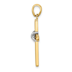 14K Two-tone X Center Charm