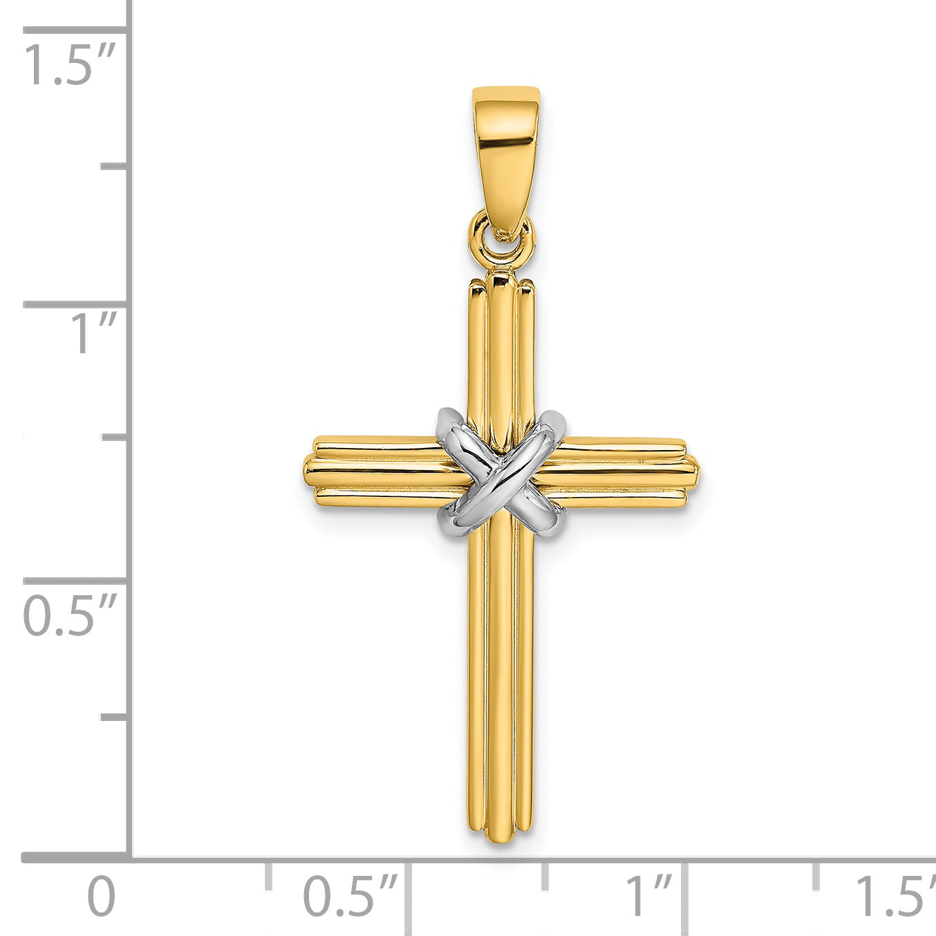 14K Two-tone X Center Charm