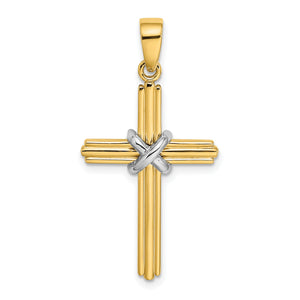 Center Cross Charm in 14K Two-Tone Gold, 34mm - Sophia Jewelers