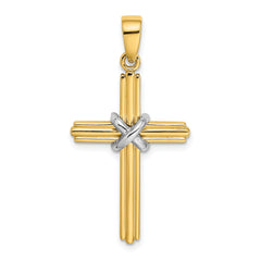 14K Two-tone X Center Charm