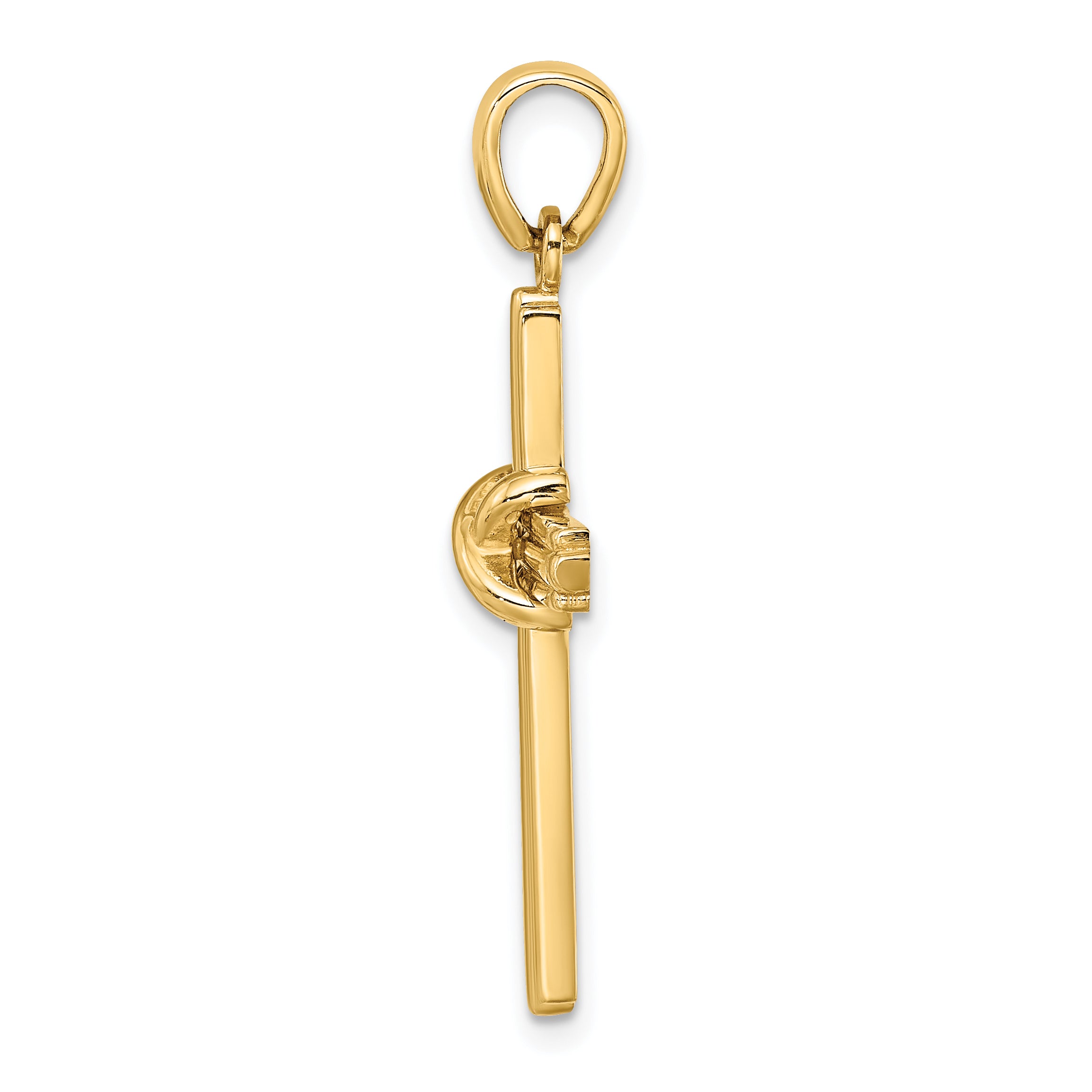 14K Polished  X  Center Cross Charm