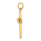 14K Polished  X  Center Cross Charm