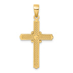 14K Polished  X  Center Cross Charm