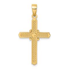 14K Polished  X  Center Cross Charm