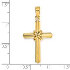 14K Polished  X  Center Cross Charm