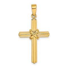 14K Polished  X  Center Cross Charm