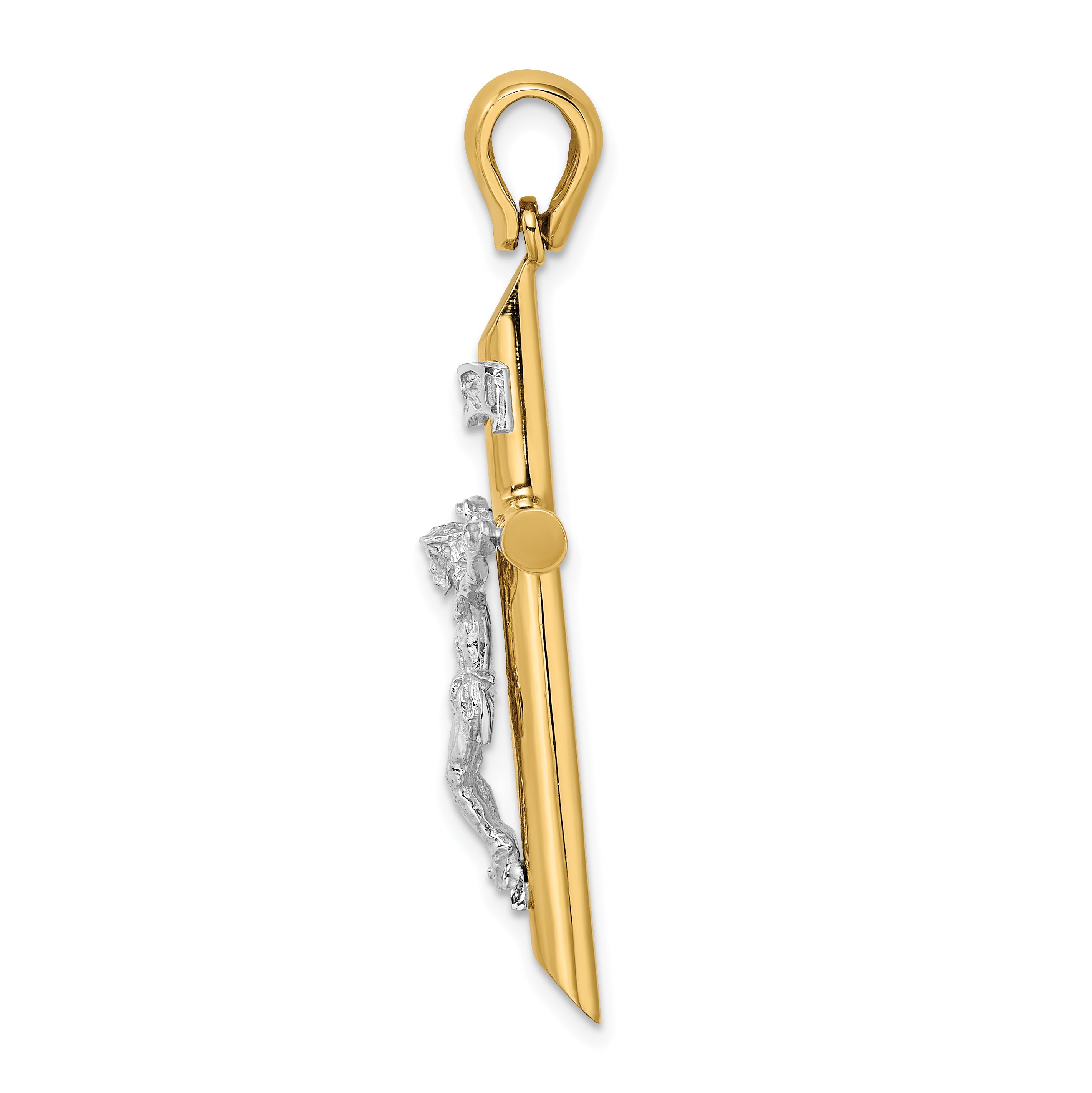 14K Two-tone Polished Crucifix Charm Secondary image