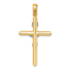 14K Two-tone Polished Crucifix Charm