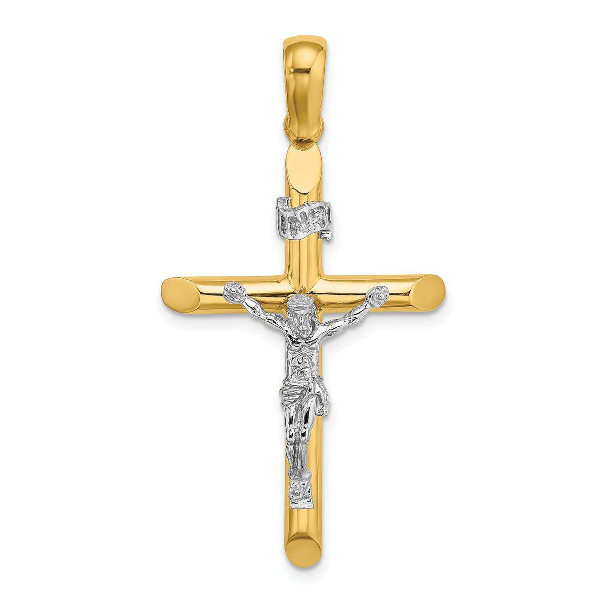 Crucifix Charm in 14K Two-Tone Gold, 44mm - Sophia Jewelers Main image