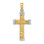 14K w/Rhodium Scroll and Double Endcaps Cross Charm