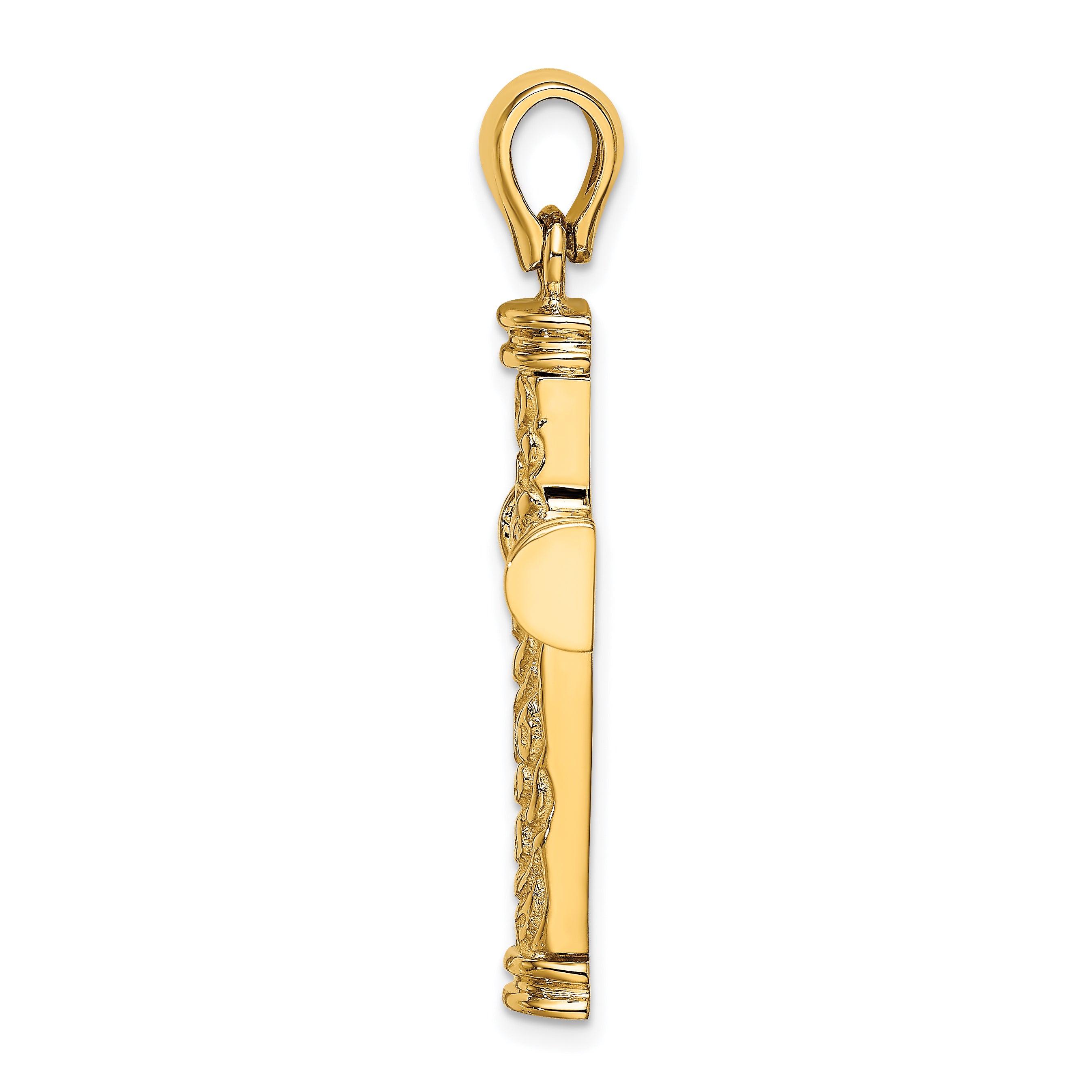 14K Scroll w/Double Endcaps Cross Charm Secondary image