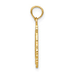 14K Textured Flat Santa Face Charm