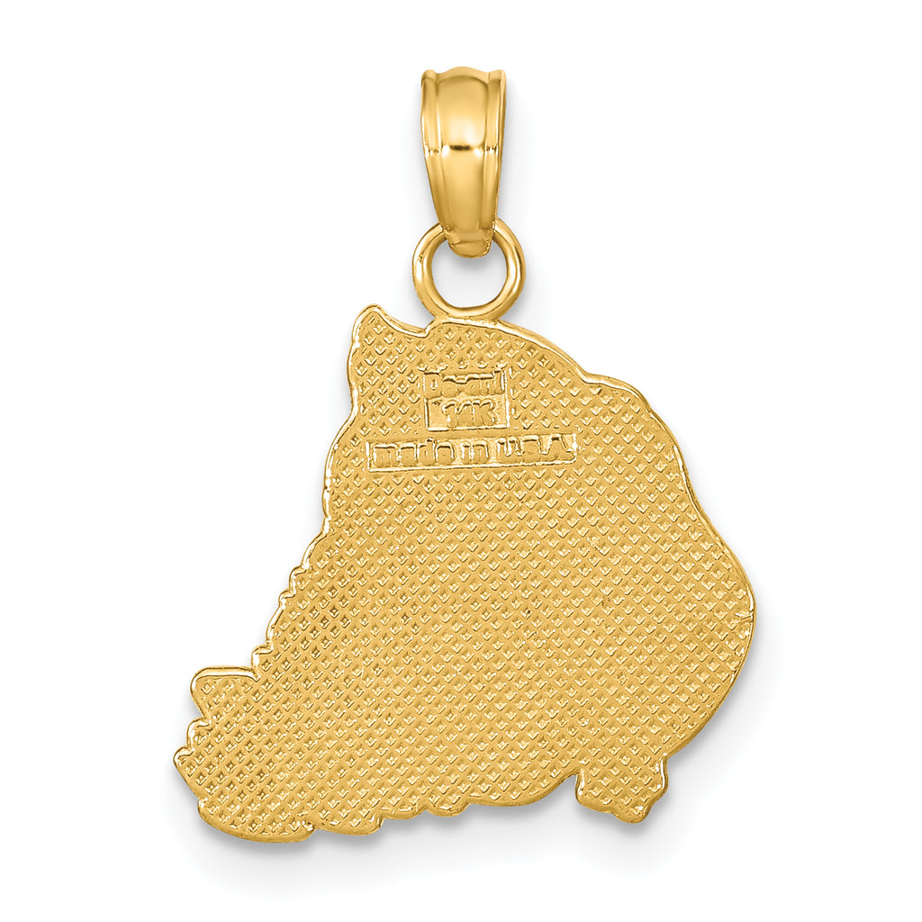 14K Textured Flat Santa Face Charm