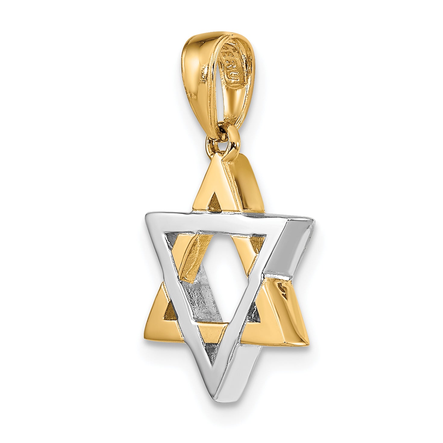 14K Two-Tone Star Of David Charm