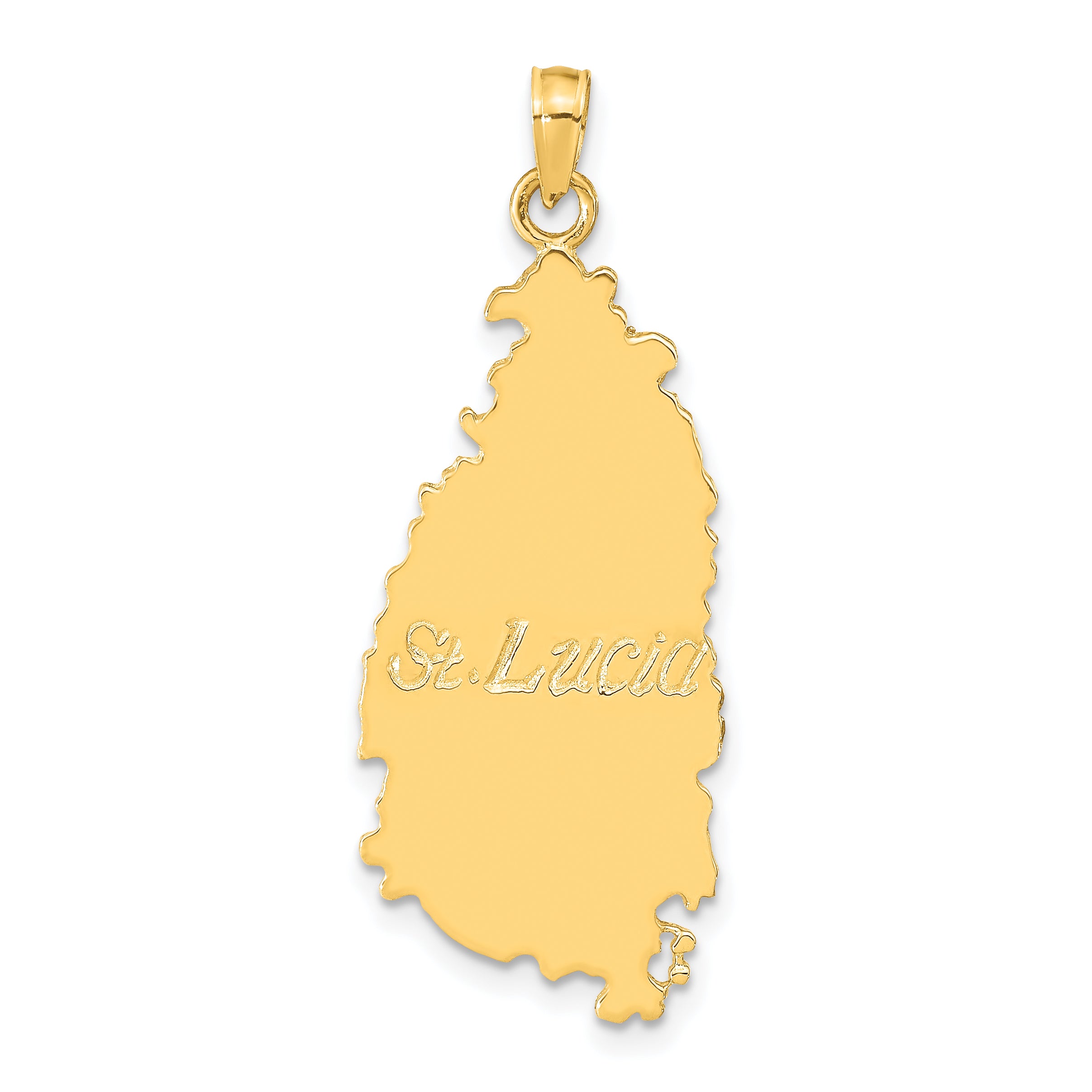 14k ST. LUCIA Island Map Pendant Main image