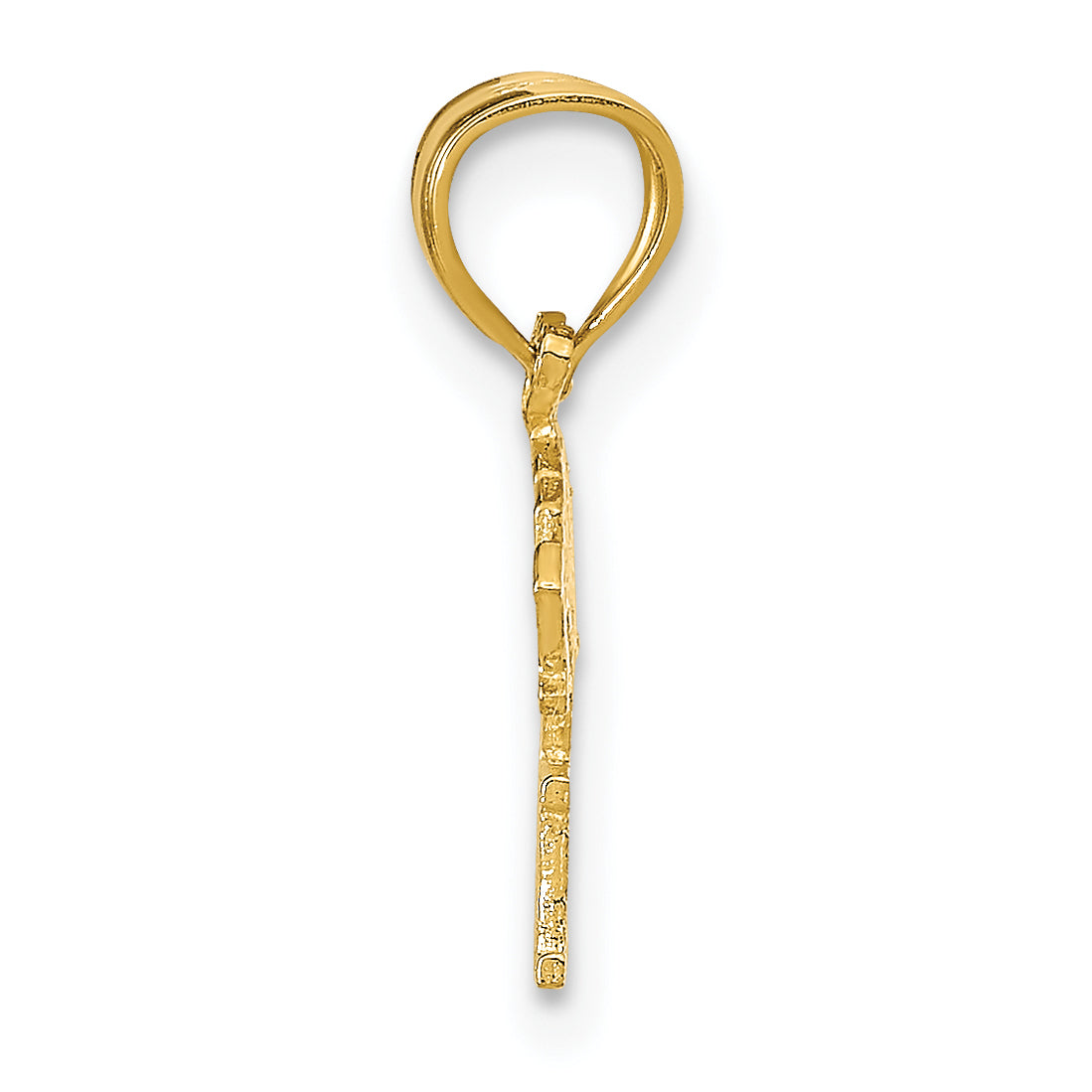 Born to Win Pendant in 14K Yellow Gold, 14mm Textured Secondary image