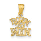 Born to Win Pendant in 14K Yellow Gold, 14mm Textured - Sophia Jewelers