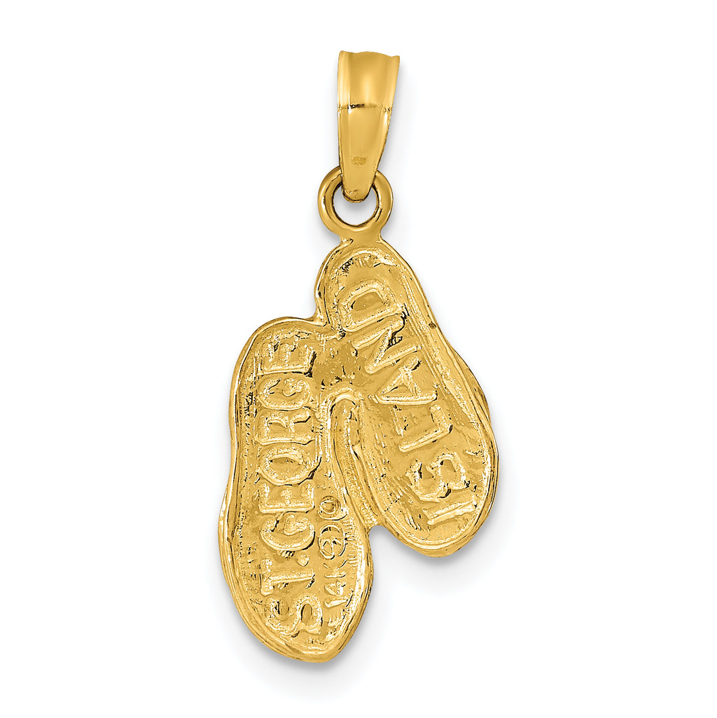 14K ST. GEORGE ISLAND Reversible Flip Flops Pendant