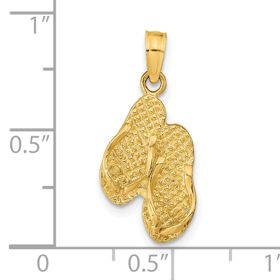 14K ST. GEORGE ISLAND Reversible Flip Flops Pendant