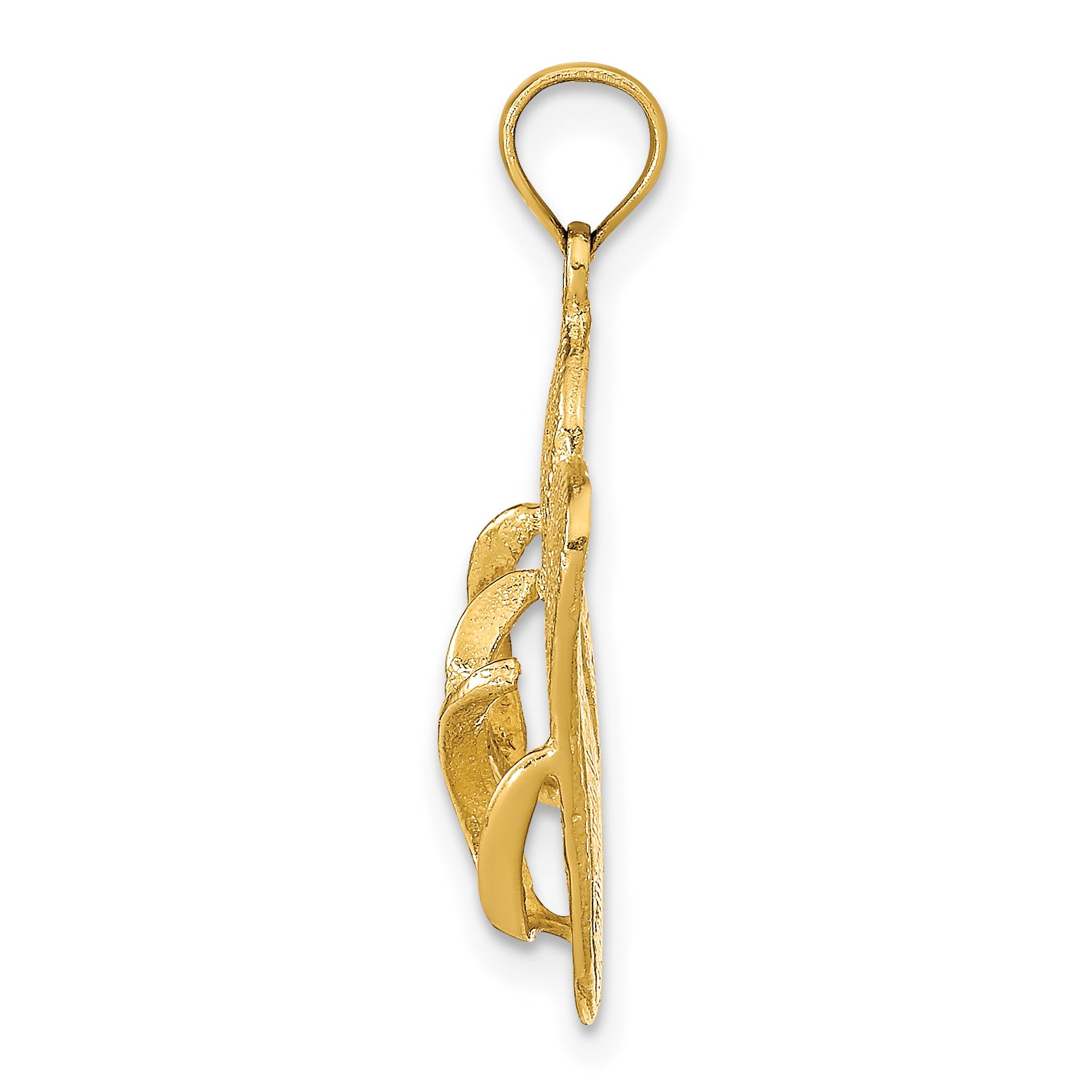 14K  3D KEY WEST Reversible Flip Flops Pendant Secondary image
