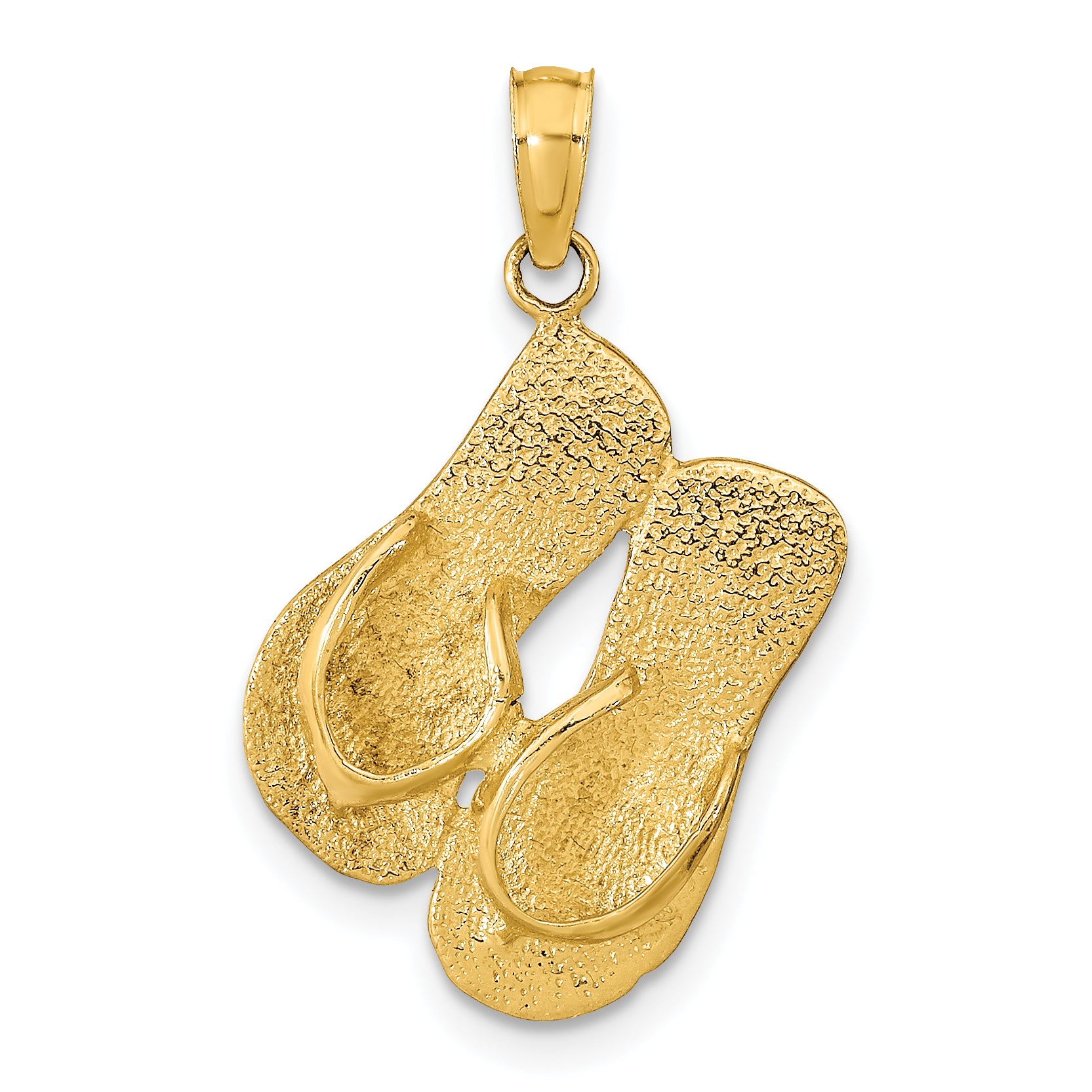 14K  3D KEY WEST Reversible Flip Flops Pendant Main image