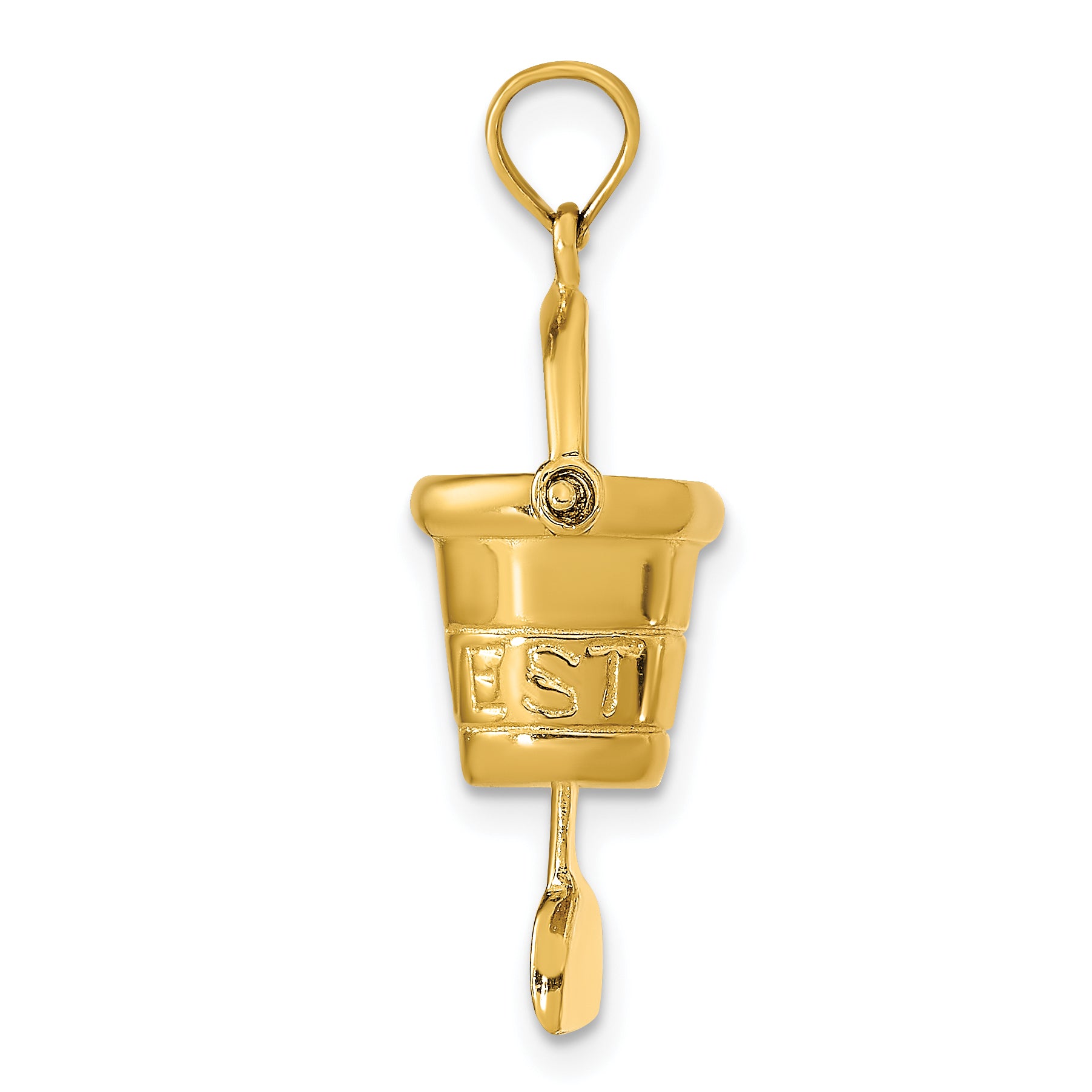 14K  3D KEY WEST Pail and Shovel Pendant Secondary image