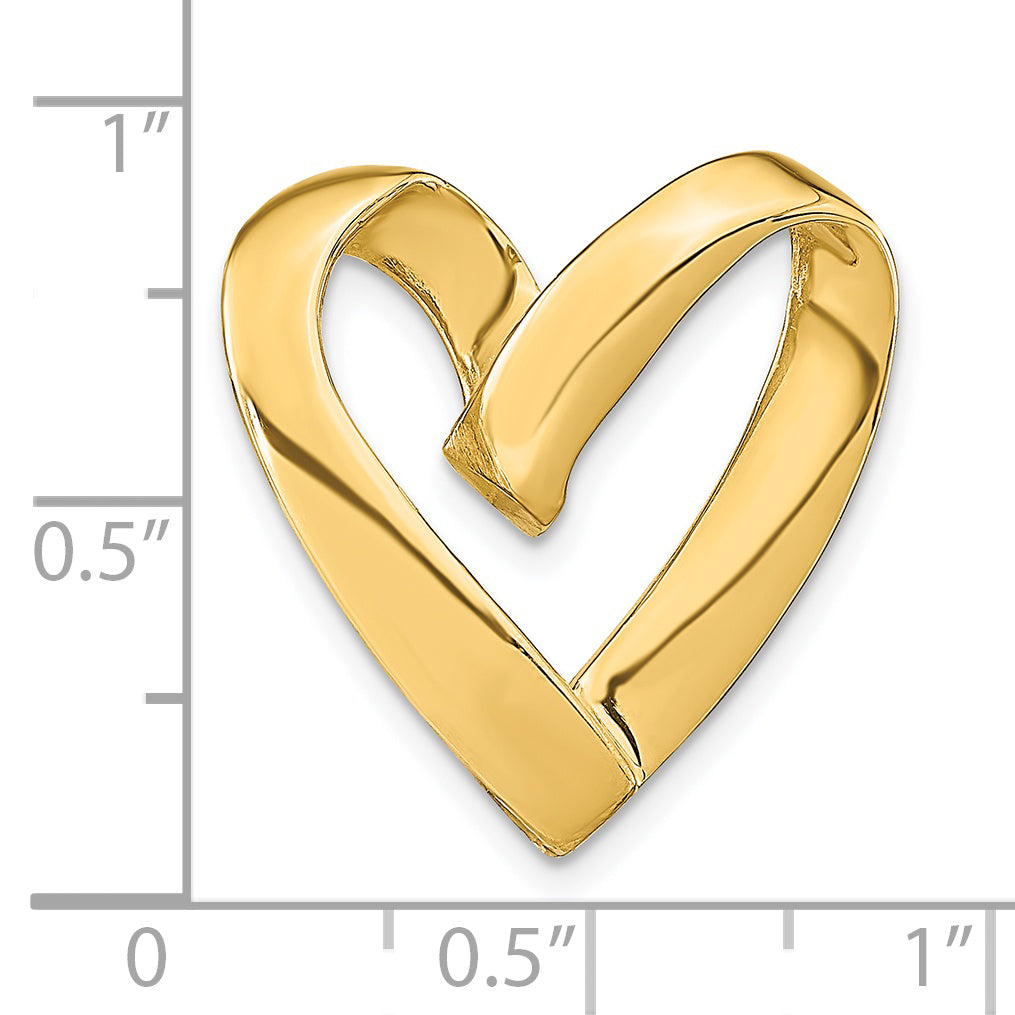 14K Polished Heart Slide