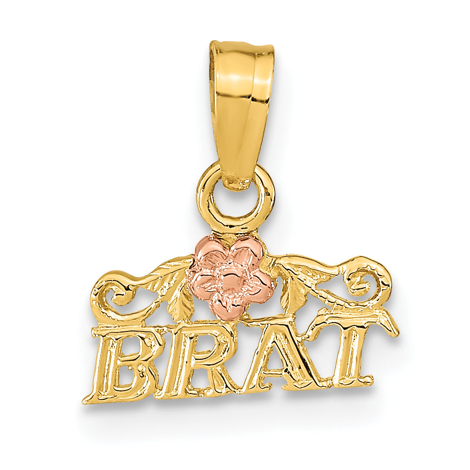 14K Rose and Yellow Gold BRAT Pendant