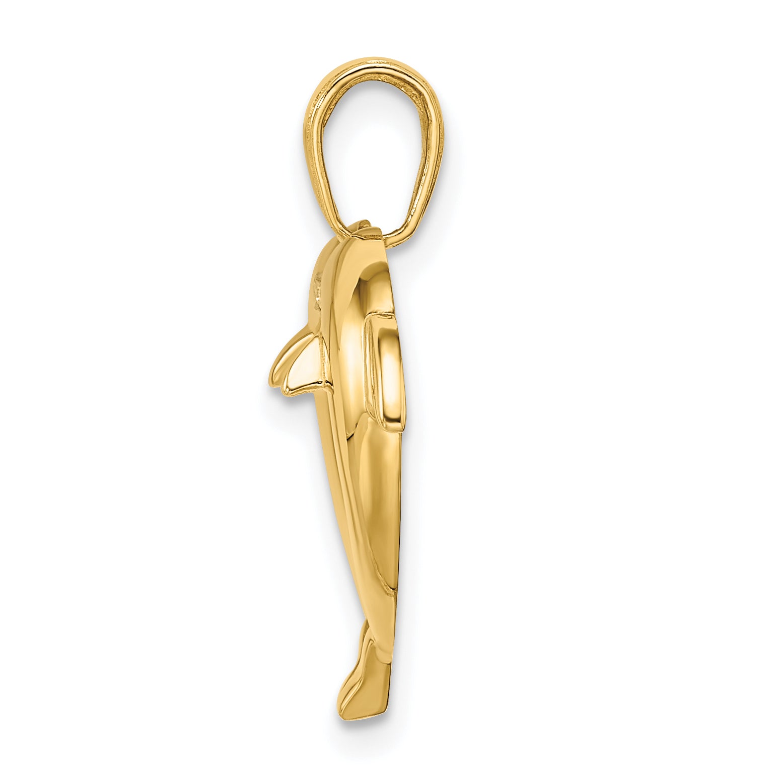 14k w/Rhodium Double Dolphin Heart Pendant Secondary image