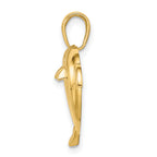 14k w/Rhodium Double Dolphin Heart Pendant