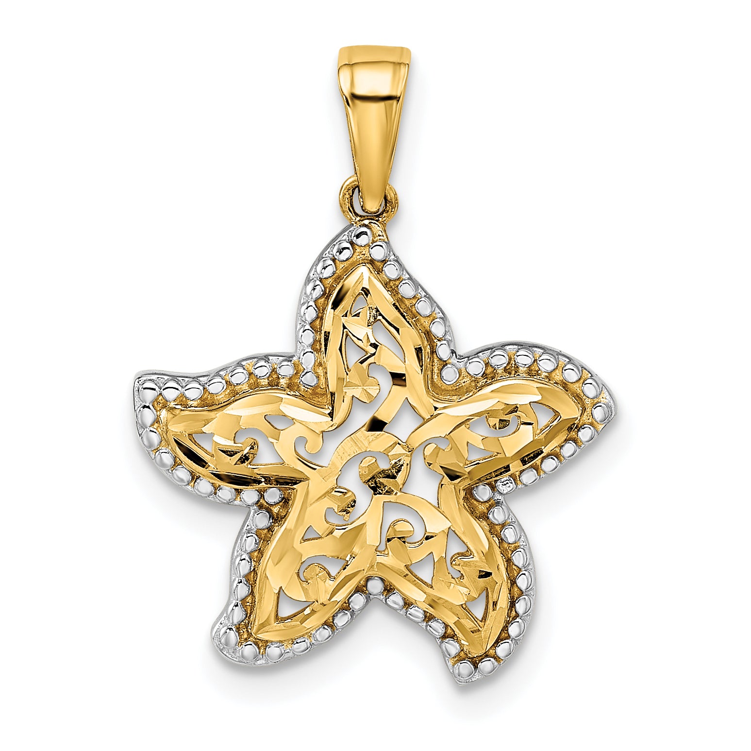14k with White Rhodium Starfish Pendant Main image