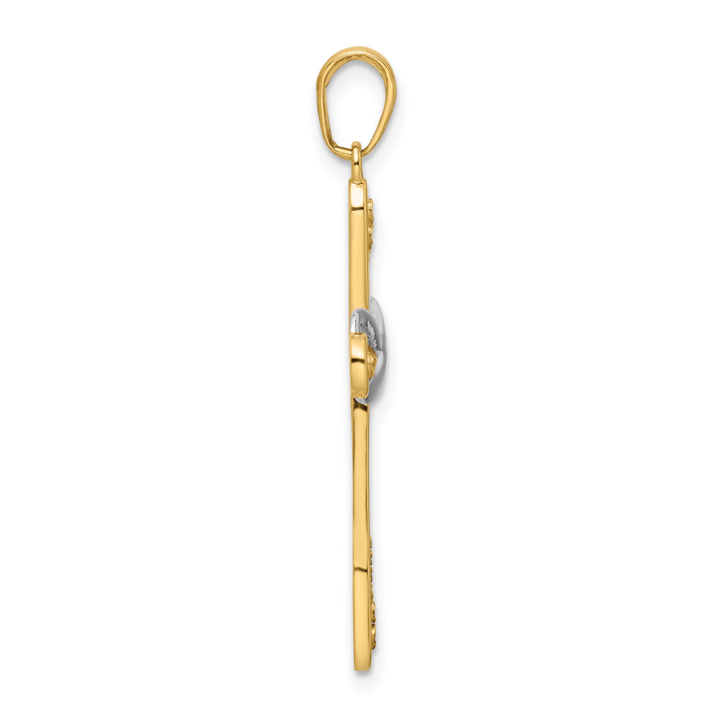 14K w/Rhodium D/C Cross & Infinity Pendant Secondary image