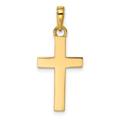 14K w/Rhodium D/C Cross Pendant