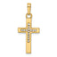 14K w/Rhodium D/C Cross Pendant