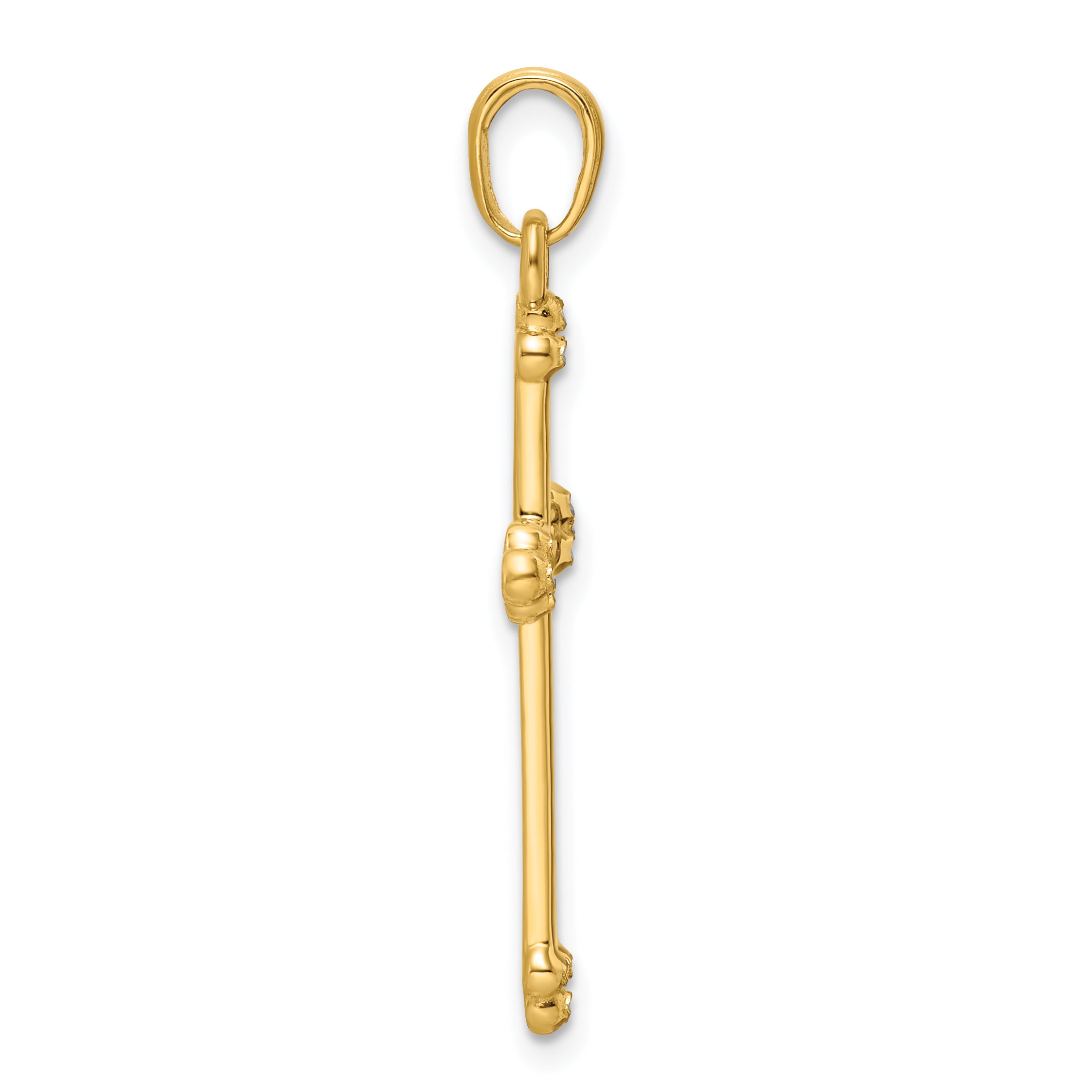 14K w/Rhodium D/C Cross Pendant Secondary image