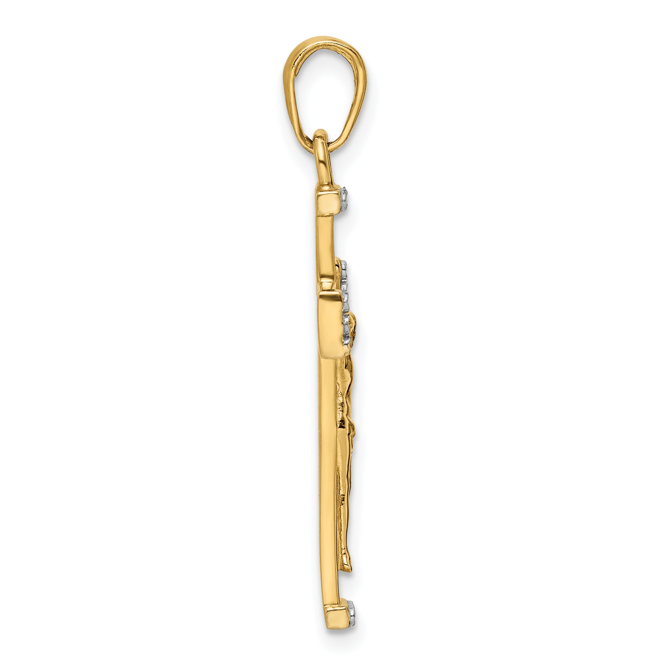 14K w/Rhodium D/C Crucifix Pendant Secondary image