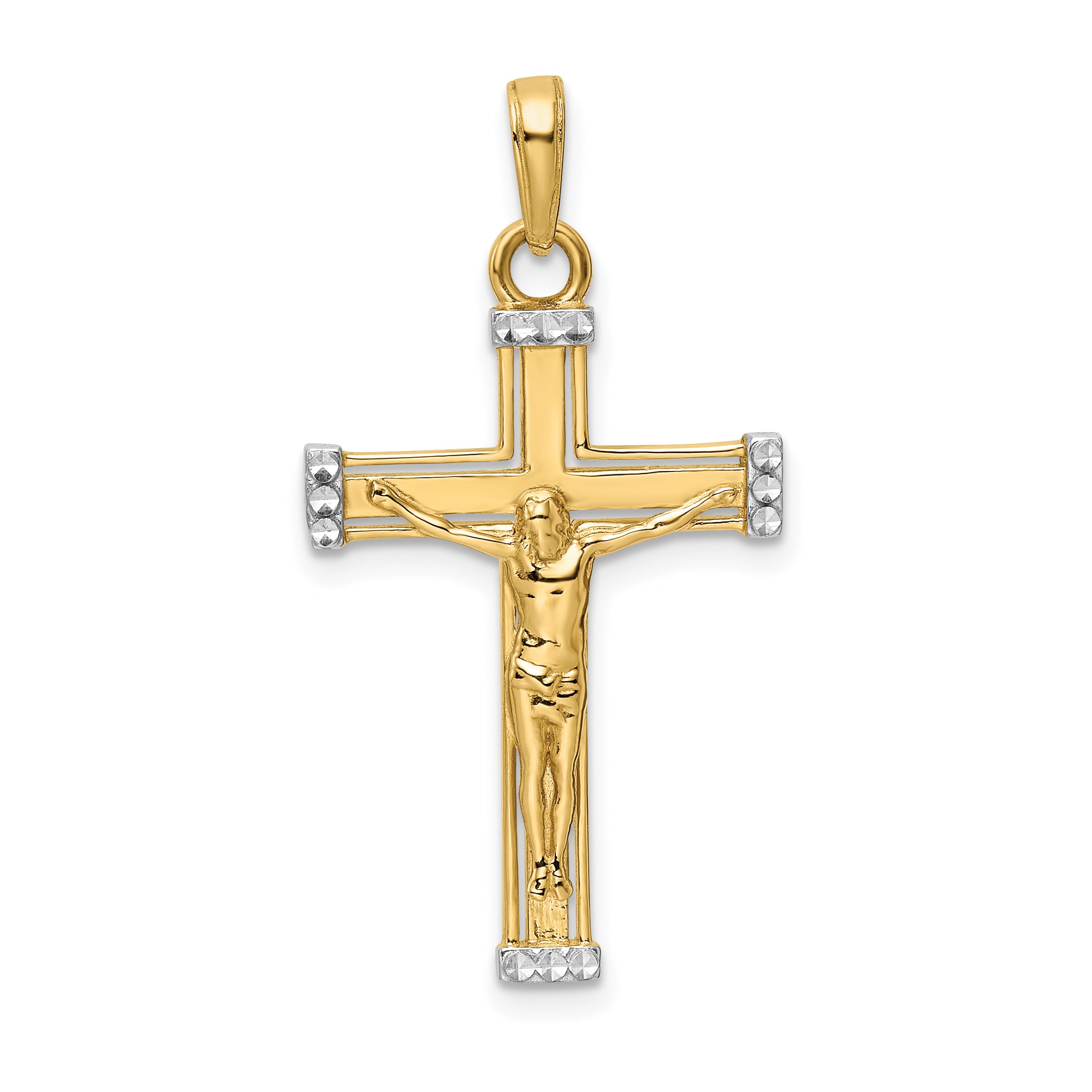 14K w/Rhodium D/C Crucifix Pendant Main image