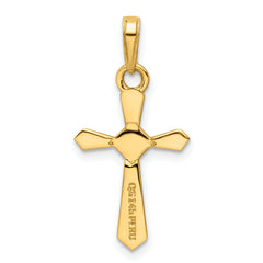 14K w/Rhodium D/C Cross Pendant