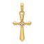 14K w/Rhodium D/C Cross Pendant