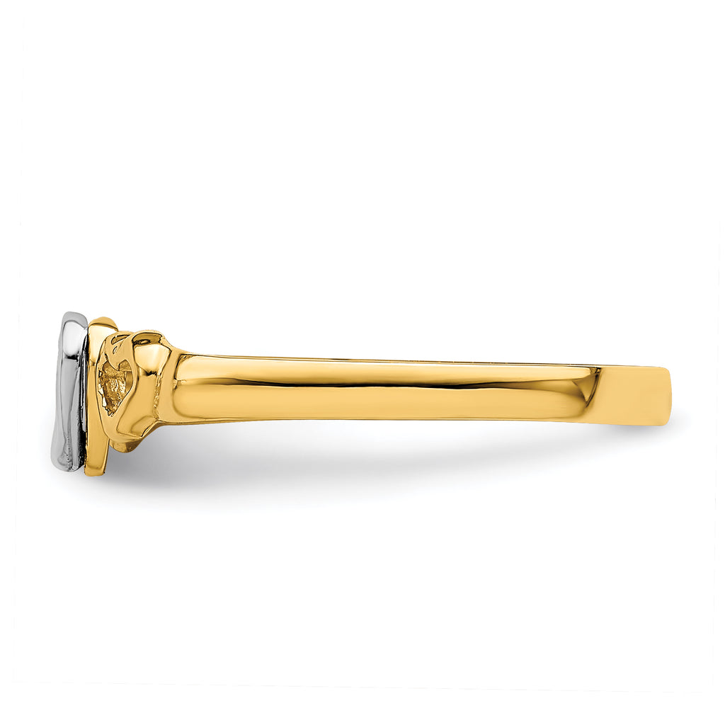 14k Two-tone Gold Hearts Ring