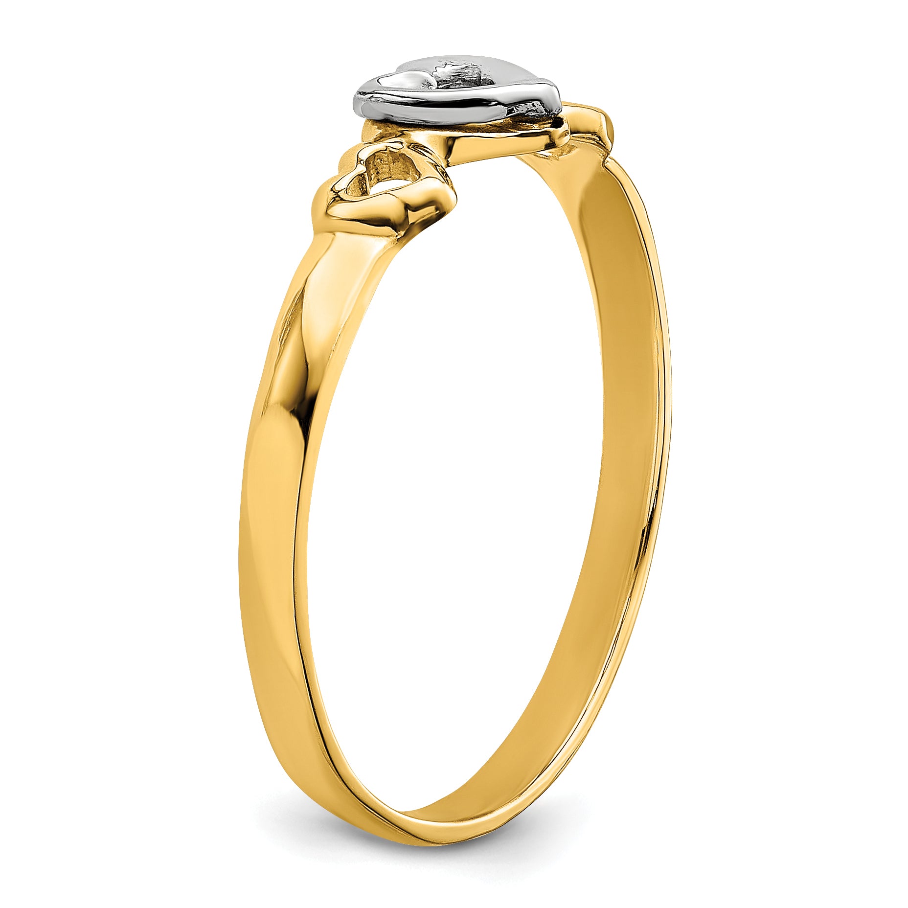 14k Two-tone Gold Hearts Ring
