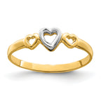14k Two-tone Gold Hearts Ring