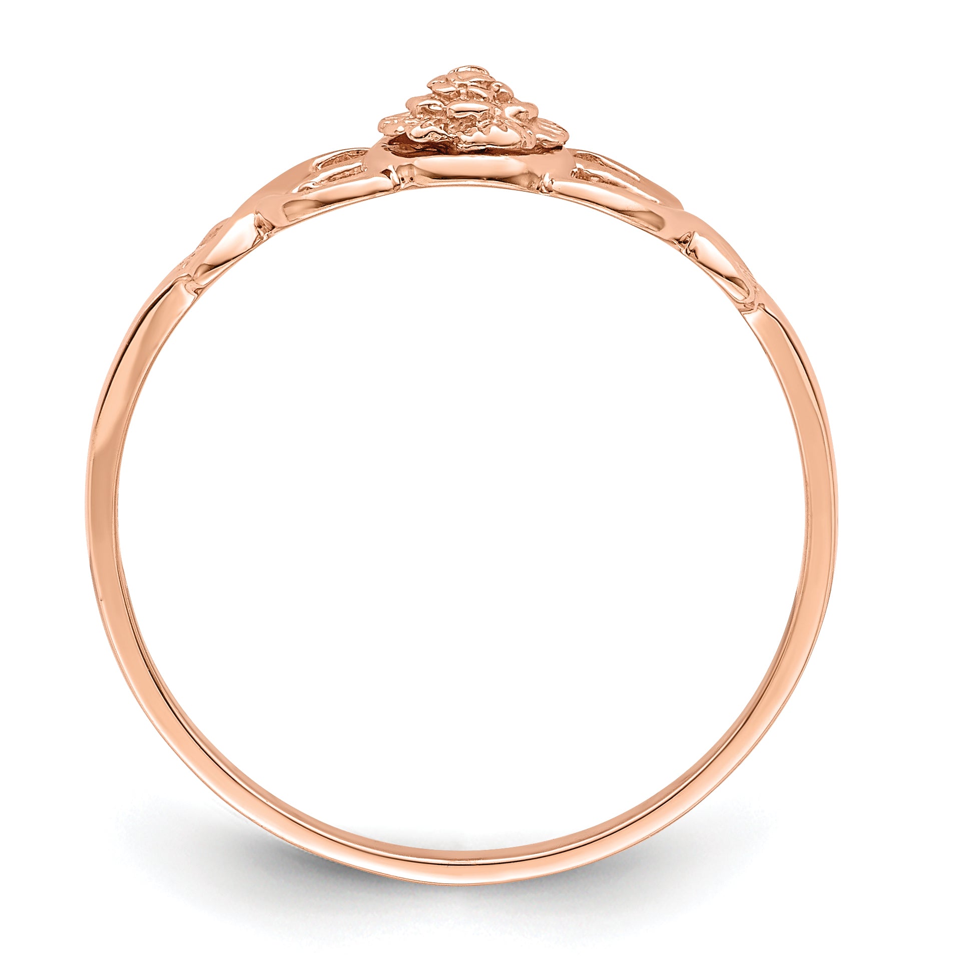 14k Rose Gold Polished Flower Ring Secondary image