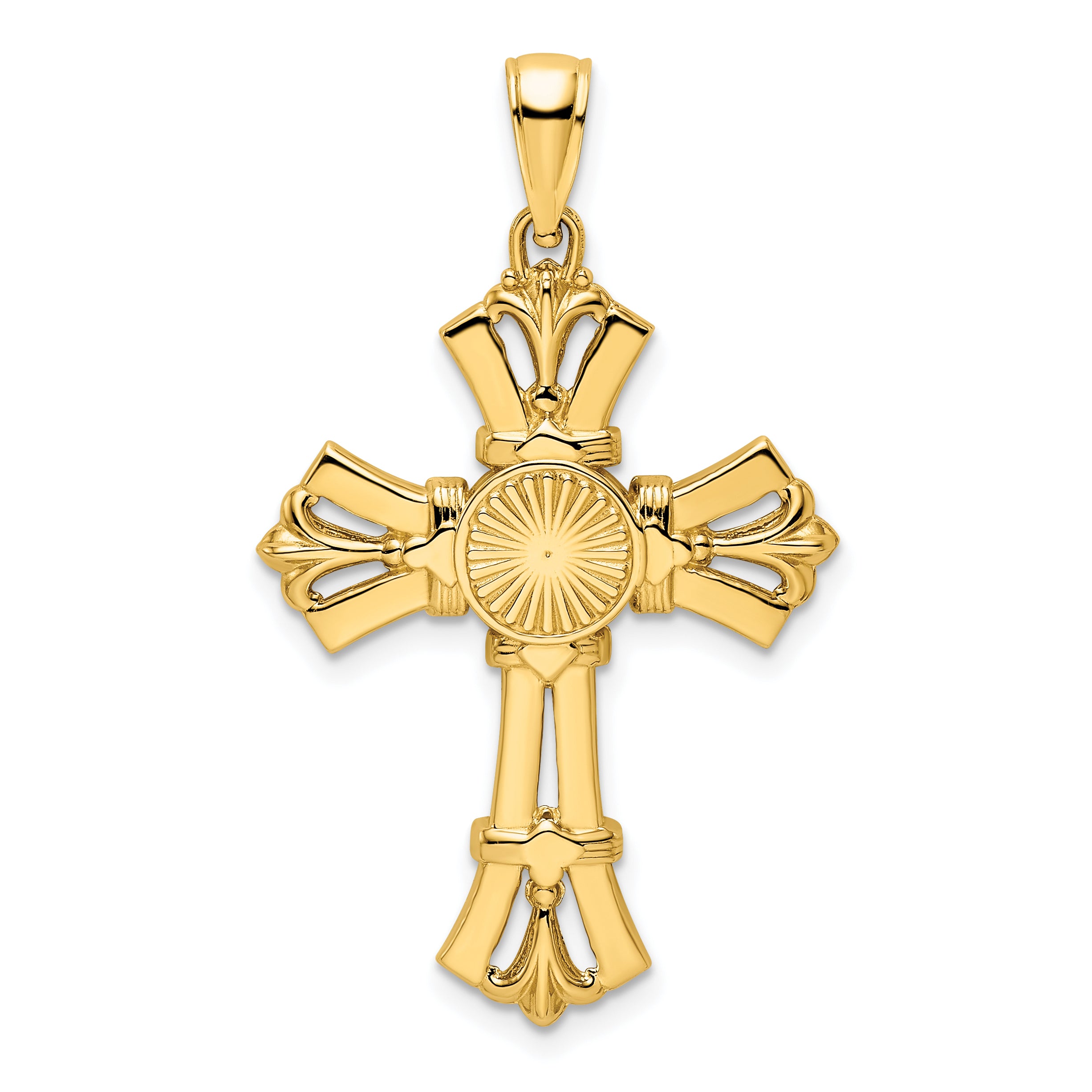 14K Polished Fancy Cross Pendant Main image